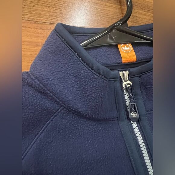 Peter Millar mens Navy Thermal Flow Quarter-Zip Pullover size M - Picture 2 of 7